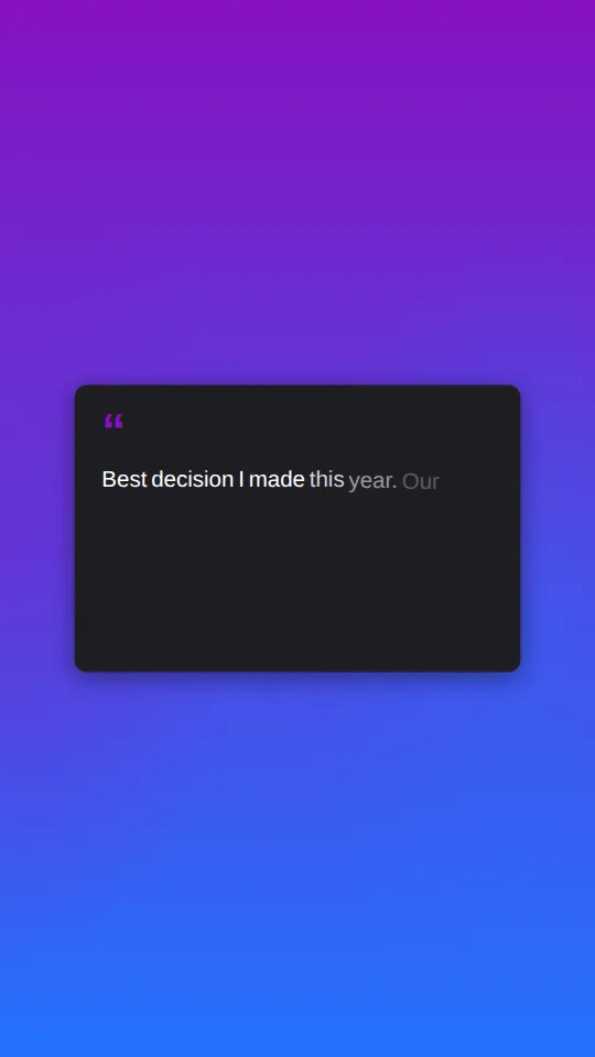 Testimonial — AI video scene template preview